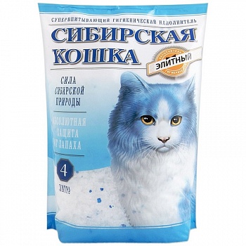 Наполнитель Сибирская кошка Элитный силикагелевый для кошек
