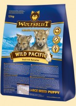 Wolfsblut - Сухой корм для щенков крупных пород Wild Pacific Large Breed Puppy (Дикий океан из морской рыбы). Белок: 34%, Жир: 14%.