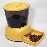 Автокормушка Feed-Ex на 2 кг корма для кошек и мелких пород собак, желтая.