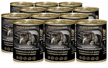 URBAN TRAMP Полнорационный консервированный HOLISTIC корм для собак.  Мелкорубленый фарш с кусочками ягненка