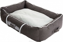 Rogz-Лежак с бортиком и двусторонней подушкой серия "LOUNGE", серый/кремовый, LOUNGE POD