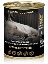 URBAN TRAMP Полнорационный консервированный HOLISTIC корм для собак кролик с гречкой