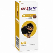 Intervet Бравекто жевательная таблетка для собак от блох и клещей 2-4,5кг 112,5мг.
