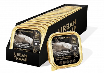 URBAN TRAMP Полнорационный консервированный HOLISTIC корм для собак. Мелкорубленый фарш с кусочками кролика