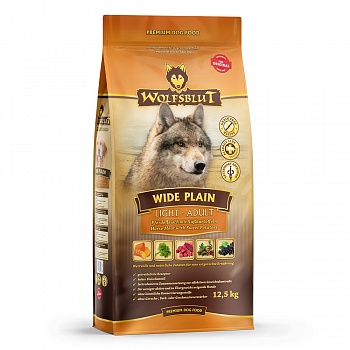 Wolfsblut Wide Plain Adult Light (Широкая равнина низкий протеин) - Сухой корм для взрослых собак с мясом конины и бататом. Белок: 22%, Жир: 6%.