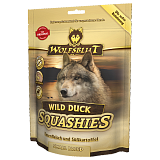Wolfsblut Squashies Wild Duck Small Breed (Дикая утка для мелких) - мягкая собачья закуска для мелких пород собак с мясом утки и бататом. Белок 18%, Жир 12%