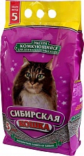 Наполнитель Сибирская кошка Экстра комкующийся для длинношерстных кошек
